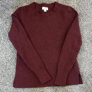 J. Crew Women's Deep Red Crew Neck Sweater